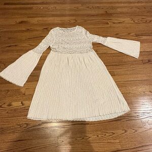 Anthropologie 
Floreat Cream Bell Sleeve Sundress for Wedding Guest